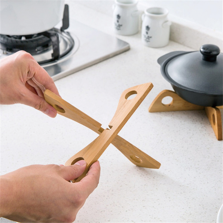 Detachable Sustainable Kitchen Tableware Bamboo Plate Holder Multifunctional