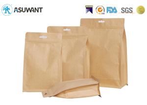 Quality Gravure Printing Flat Bottom Biodegradable Kraft Paper k Bag wholesale