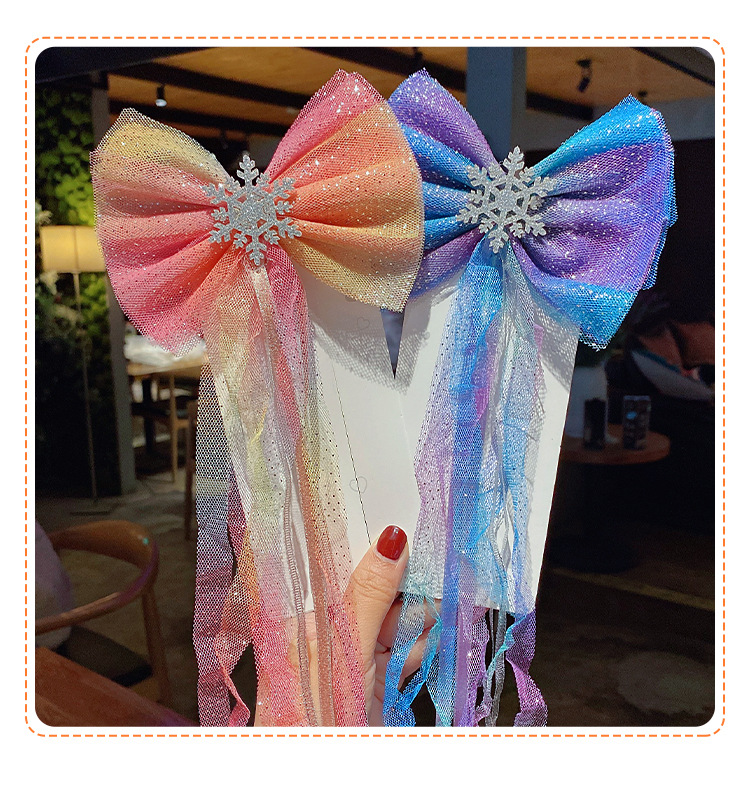 Princess Hairpin Children'S Cute Bow Hair Accessories Korean Net Yarn Little Girl Hairpin Clip Headdress