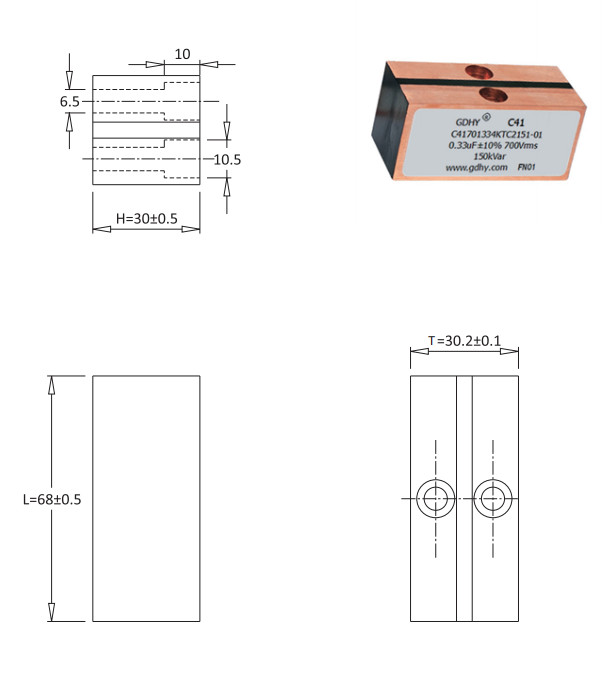 100000h Water Cooled Capacitor 0.33uF For EMI UPS