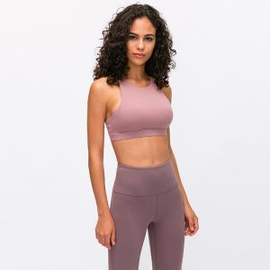 Quality Padded Yoga Moisture Wicking Shockproof Bra Cross Back Round Neck Sports Bra wholesale