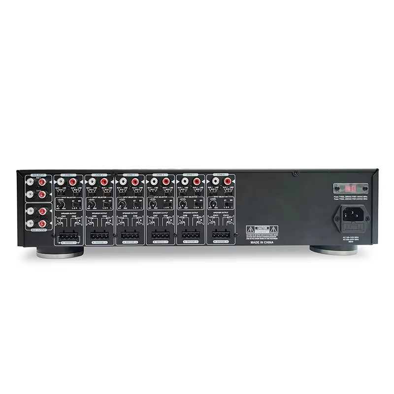 Powerful Multi Zone Stereo Amplifier 19 Inch Rack Mount 900 Watts With Speaker Selector Volume Control