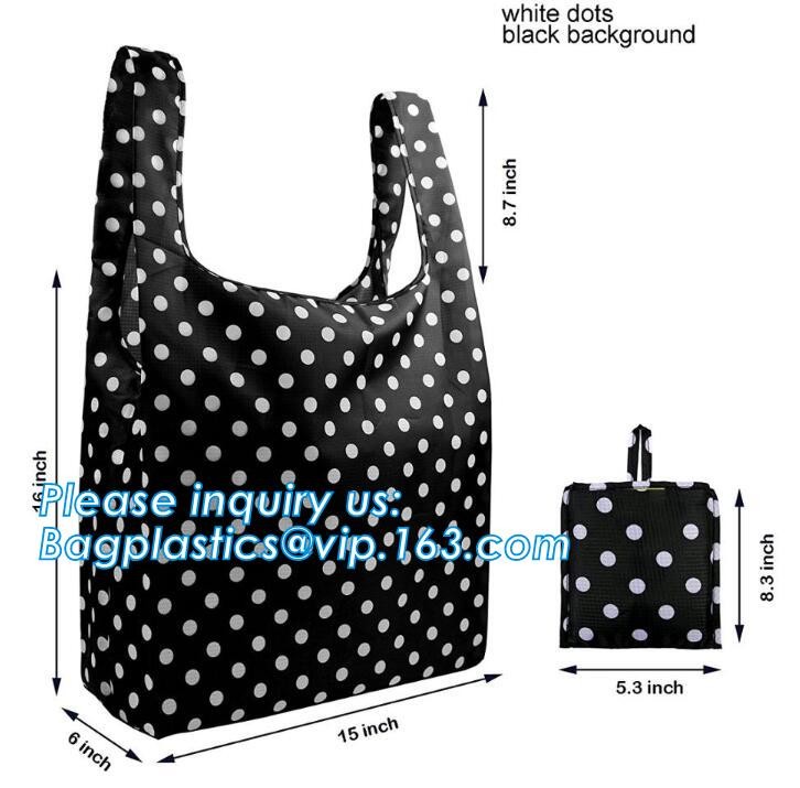 Recycled Foldable Nylon Polyester Tote Bag with logos polyester shopping bag Custom advertising handle non woven bag PAC