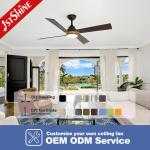 Smart remote control 52 inches 6 speeds MDF black ceiling fan with Metal body