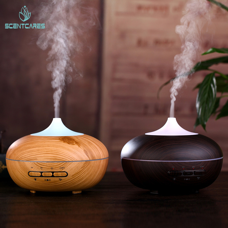 PP ABS 35ML/H 210ml Wood Grain Ultrasonic Humidifier 12W