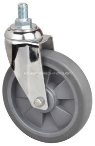Quality 5736-57 Dl Chrome 6&quot; 110kg Threaded Swivel TPE Caster for Long-Lasting and Performance wholesale