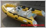 Yellow 14ft Fiberglass RIB Inflatable Rescue Boat With Outboard Motor