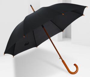 Quality Fiberglass Ribs Windproof Environmental Protection Wooden Handle Pongee Umbrella wholesale