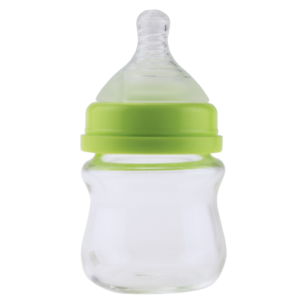 80ml Baby Feeding Bottle BPA Free Glass Breastfeeding Bottles For Newborn Silicone