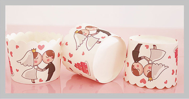 Party Decorating Set Ivory Paperboard Muffin Baking Cups