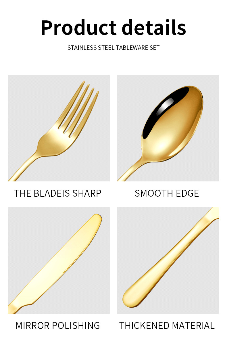 101 Stainless Steel Western Style Flatware Dinnerware Set Spoon Fork Dinner Knife