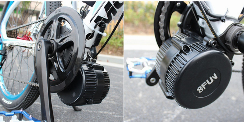 8fun 48v 750w Electric Bike Mid Motor 46Teeth Thumb Throttle