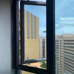 Pet Proof Fiberglass Gray Mesh Retractable Screen Window Door