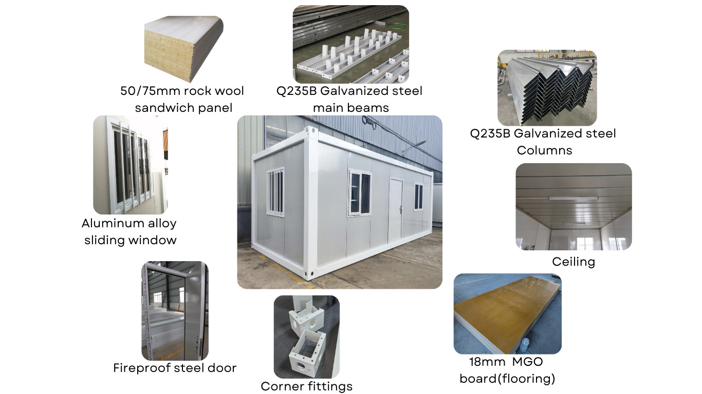 New Arrival Semi Flat Pack Container House Galvanized Steel Prefab House Container Frame Prefabricated Houses In China