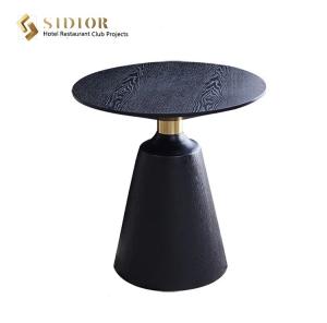 Quality ODM 60cm Round Solid Wood Movable Coffee Table For Hotel Club wholesale
