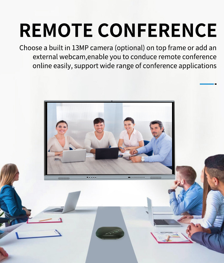 65'' Multi Touch Screen Monitor Interactive Whiteboard Black Aluminium Frame for Conference