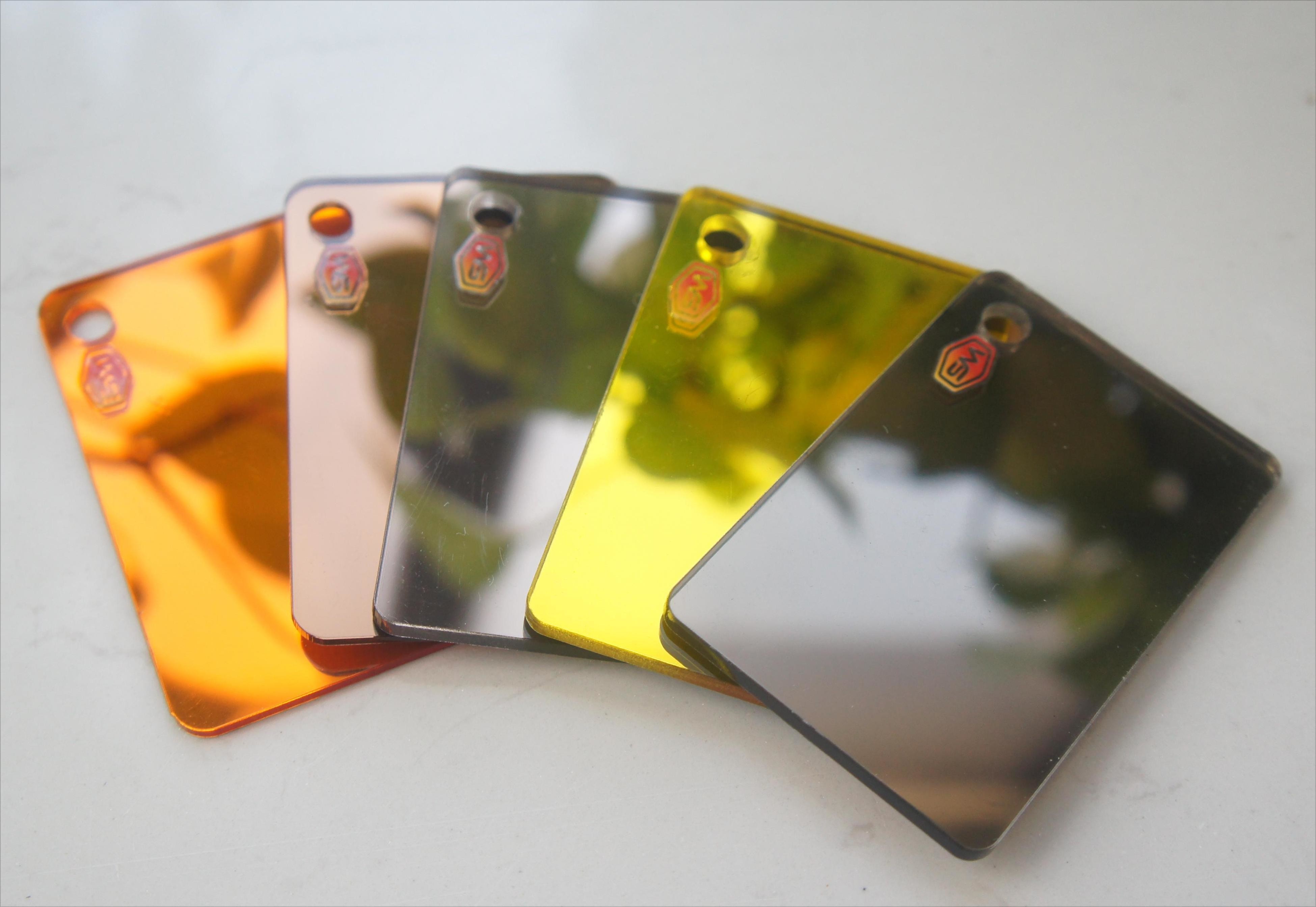 Golden Laser Cutting 1mm 2mm Wall Decorative Mirror Acrylic Sheet with Self Adhesive