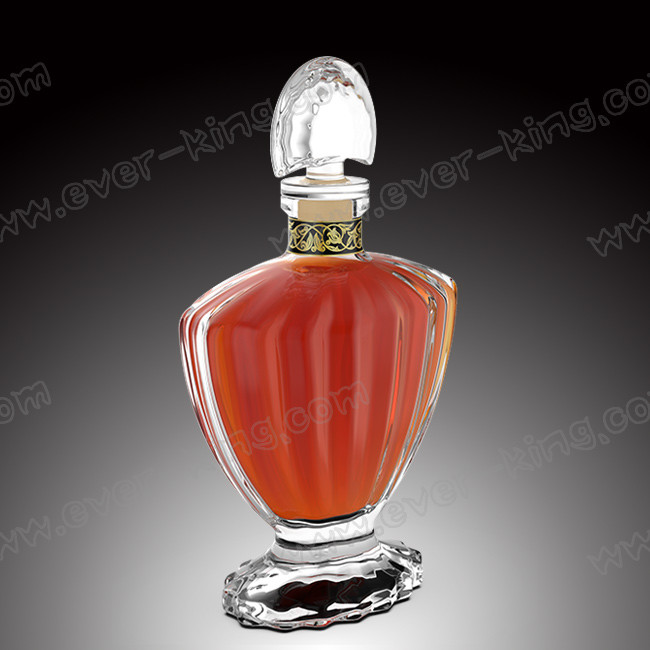 Round Cork Wine Empty Whiskey Glass Bottle High Capacity Transparent Simple