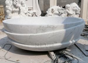 Quality Carrara Marble Bathtub White Solid Bath Tub Natural Stone Round Handmade European Style wholesale