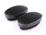 Black Boars Hair Beard Brush Oval Shaped Beech Wooden For Men Moustache
