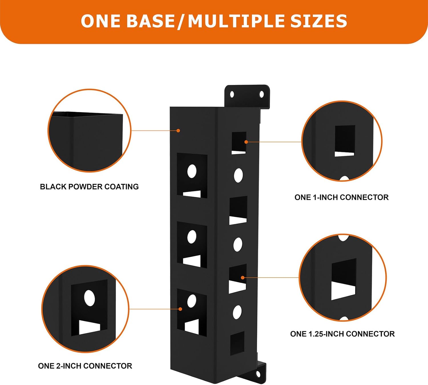 Heavy Duty Wall Mount Hitch Receiver, 1/1.25"/2" Receiver Hitch Holder, Hitch Storage Base 7 Hitch Storage Mount