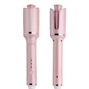 Quality FCC PTC Anti Scald Automatic Curling Iron Wand Ceramic Rotating Barrel Hair Curler Auto Shut Off wholesale