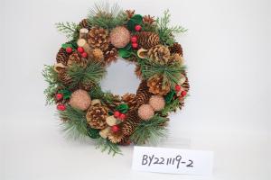 Quality Wholesale Artificial Christmas Door Decoration Supplies Nature Pine Cone Large Christmas Wreath Garland Decor wholesale