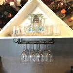 Sample Black 15.8-Inch Long Single Rail Wine Glass Rack Metal Under Cabinet