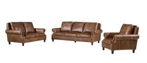 Quality Solid Wood Legs Supper Soft Leather Sofa High Density Foam / Sponge S Shape Spring wholesale