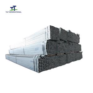 Quality 25x50 Rectangular Metal Tubing , Rectangular Steel Pipe Q235 Punched Holes wholesale