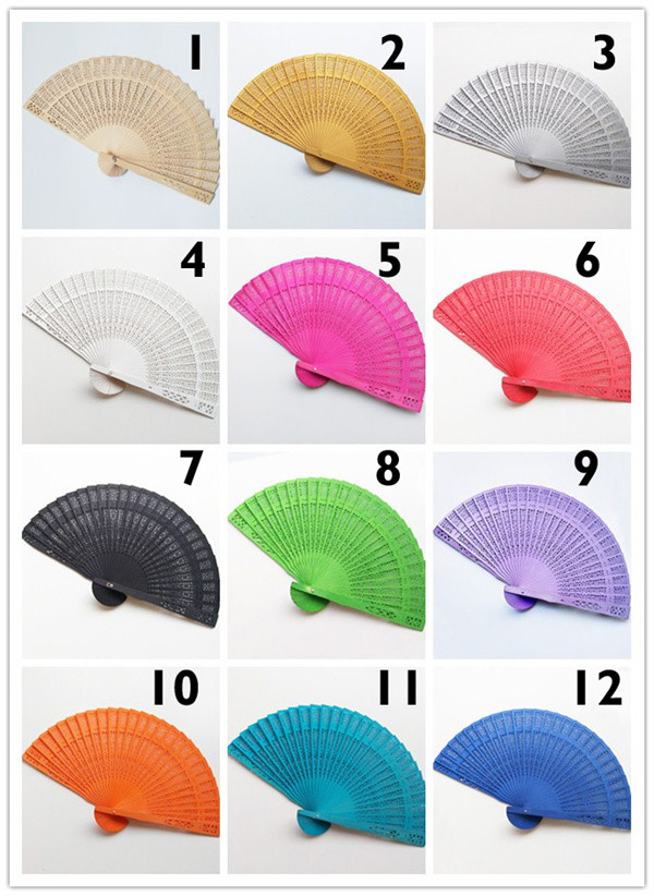 Colorful Chinese Personalized Folding Hand Fans 20.5cm For Wedding Gifts