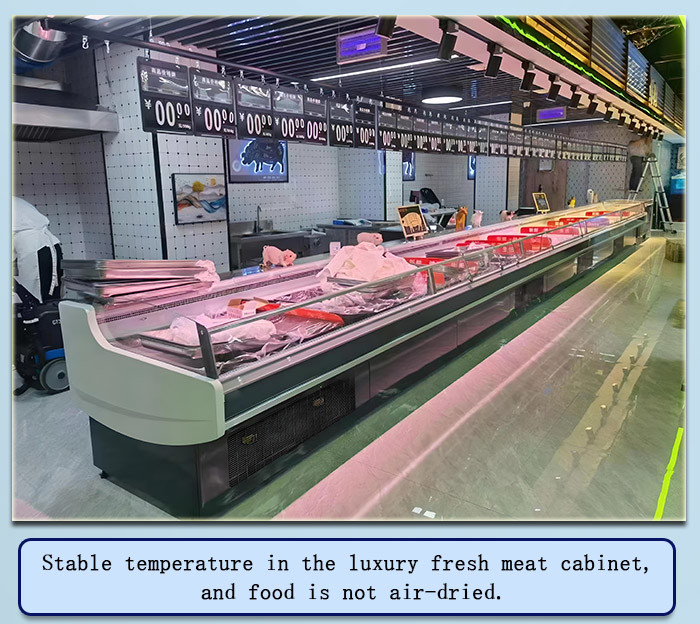 Customized 1875mm Length Meat Display Case , 380L Food Display Cooler Refrigerator