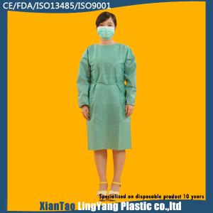 Quality Medical Green Disposable Isolation Gowns Non Woven SMS Tie Back Alkali Proof wholesale