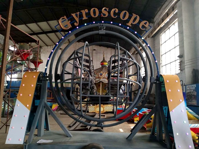 FRP Material 3D Space Ring Rides , 2/4/6 Seats Mobile Human Gyro Ride