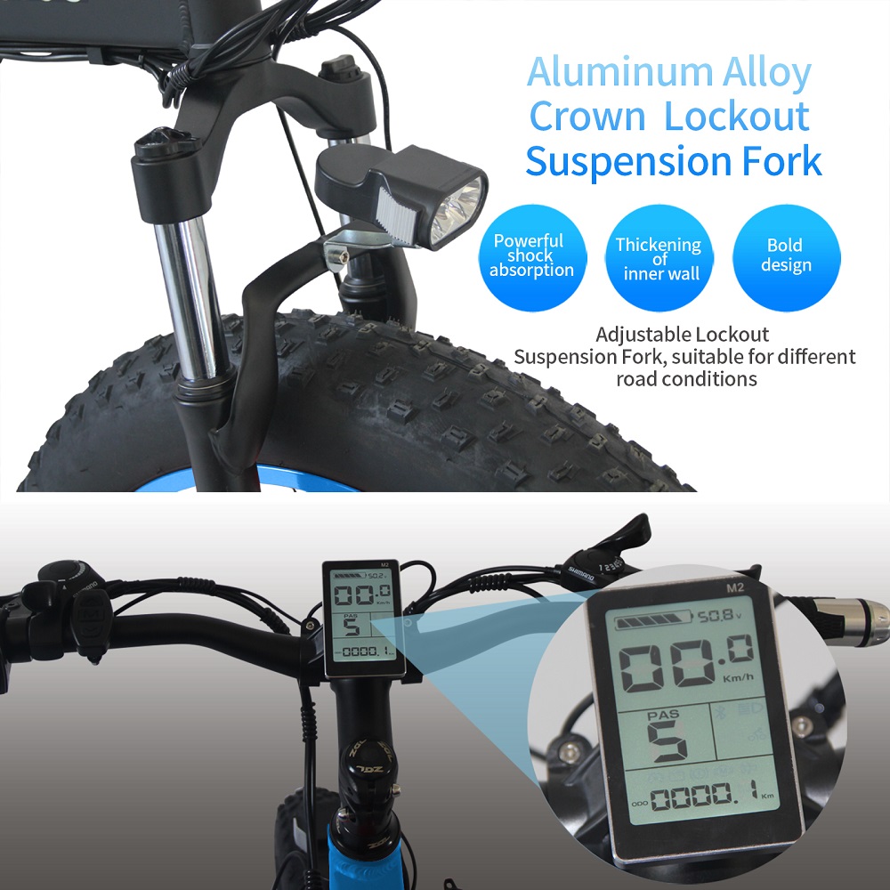 26x4.0 inch Fat Tire Folding E-Bike 1000W Motor 14.5AH S/\MSUNG Lithium Battery 21-Speed Electric Bike Drop Shipping Available