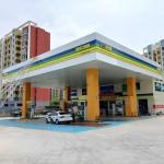 GB Gas Station Awnings Punching Petrol Bunk Canopy Painted Customized