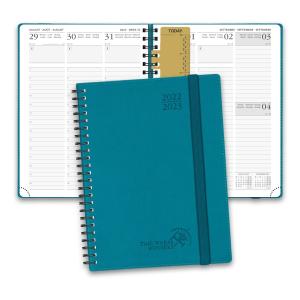 Quality 100GSM Hard Leatherette Paper Vertical Weekly Planner In Pacific Green wholesale