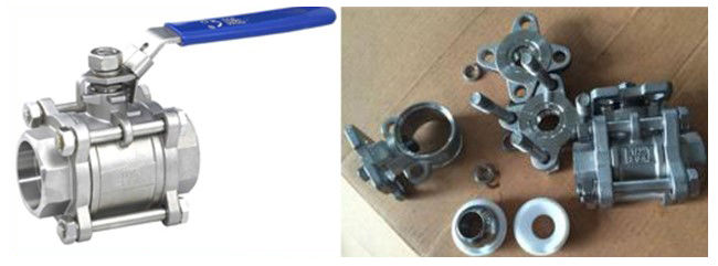 Sanitary Manual Ball Valve , Three Piece Encapsulated Hygienic Ball Valves