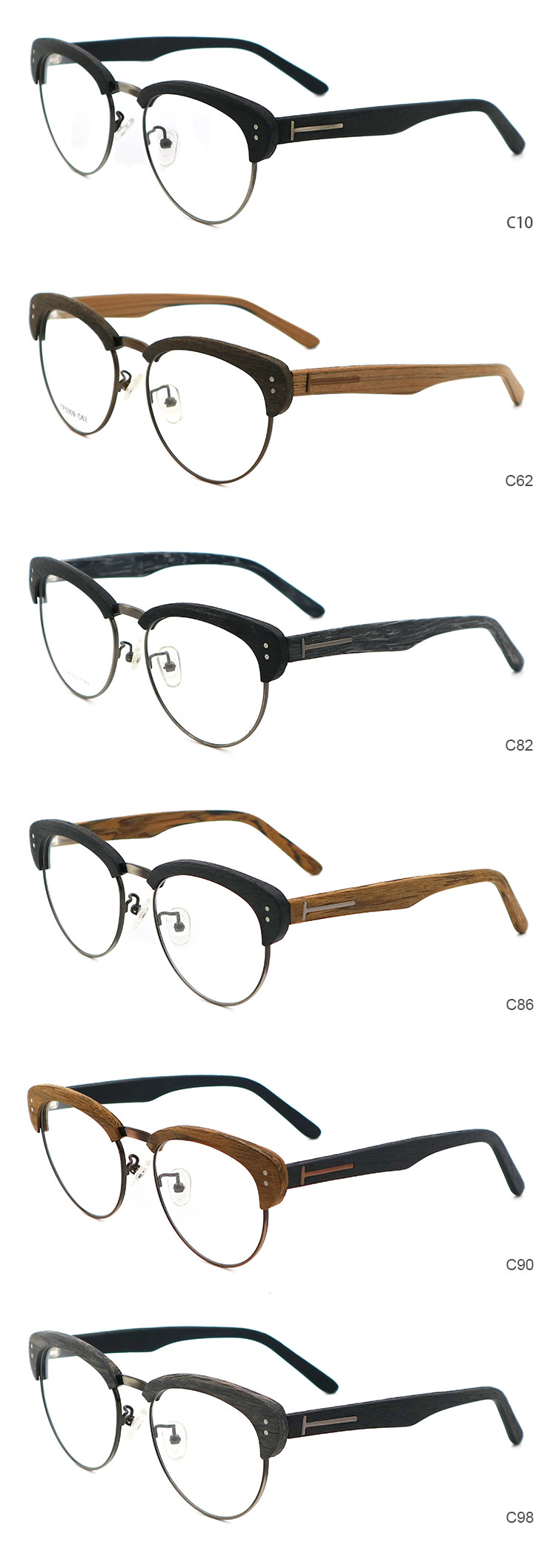 Handmade Acetate Retro Wood Copy Optical Glasses Frame MR 5309