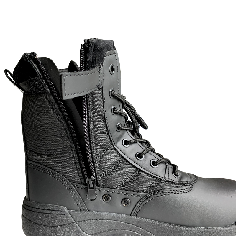 Comfortable Up-lace Microfiber Leather Safety Boots with Rubber Sole in Sizes 38-47