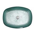Foil Silver Tempered Bath Wash Basins Glass Bowl Melon Shape Table Top Solid