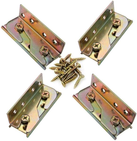 Surealong Metal Bed Frame Hooks for Headboard Furniture Hardware 86mm*26.5mm