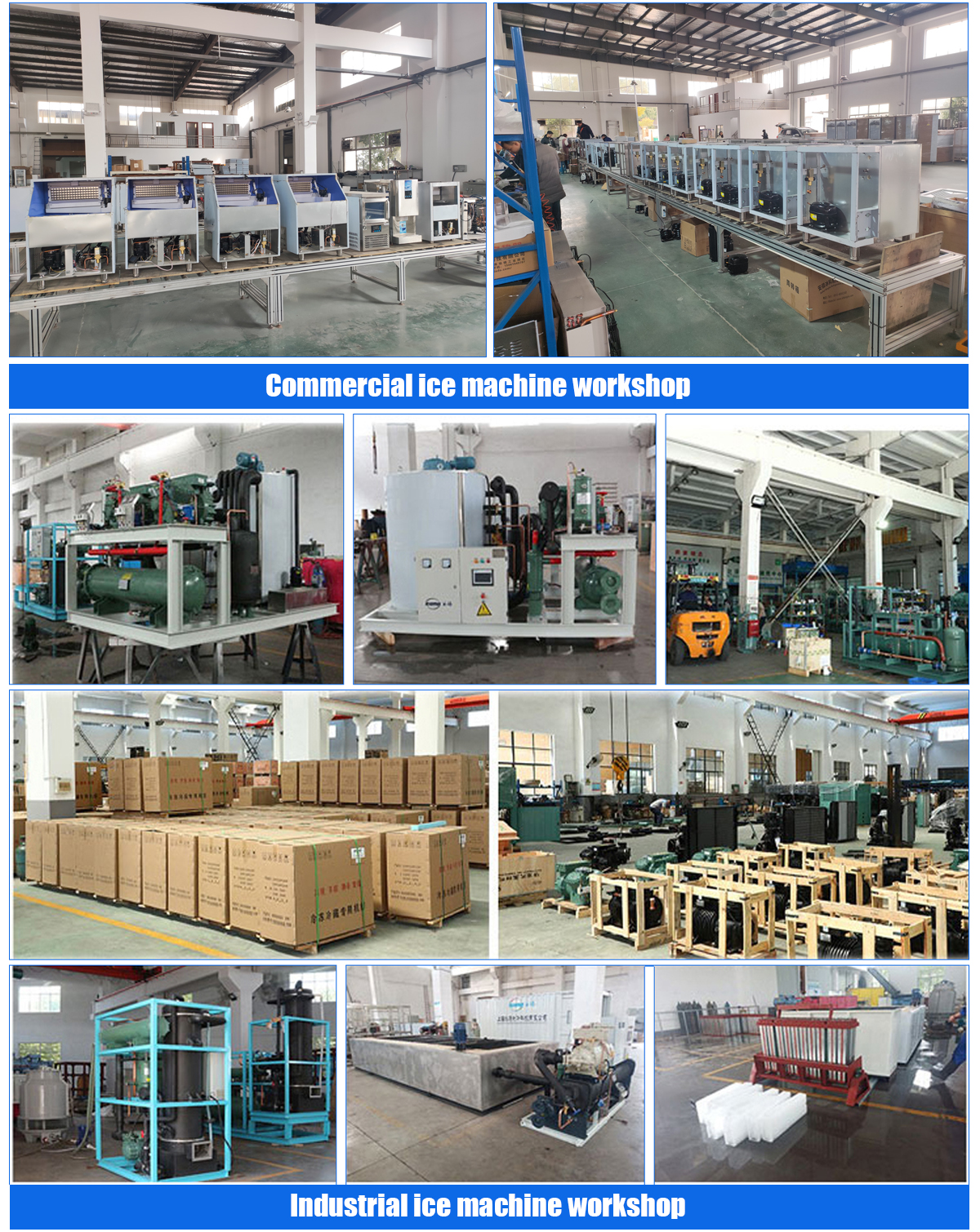 Commercial 1ton Ice Cube Maker Machine Equipped with Demark Danfoss Expansion Valve