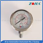 Low Pressure Glycerin Pressure Gauge / Stainless Silicone Filled Pressure Gauge