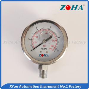 Quality Low Pressure Glycerin Pressure Gauge / Stainless Silicone Filled Pressure Gauge wholesale