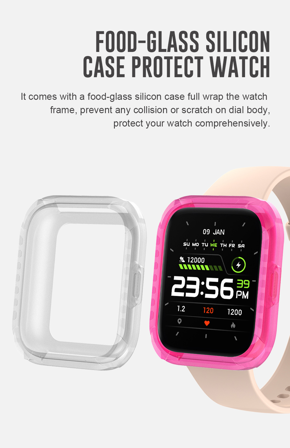 Large Screen 1.69inch Full Touch Smartwatch For Exercise Monitoring