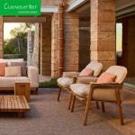 Outdoor Garden Sofa Luxury Teak Wood Patio Furniture Set with Water-Resistant