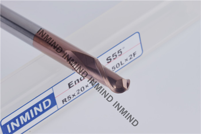 0.5 - 0.6 um Mirco Grain Solid Carbide Ball Nose End Mill , Ball End Mill Cutter
