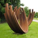 Large Rustic Ring Corten Steel Sculpture Abstract Metal Art Sculptures