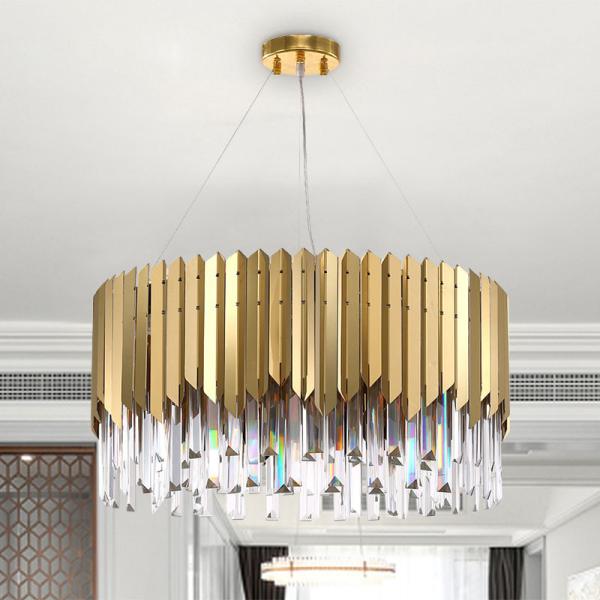 Black Modern Chandelier Lighting For Living Room Luxury Round Crystal Lamp(WH-CY
